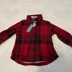 NWT Baileys Blossom red plaid top
